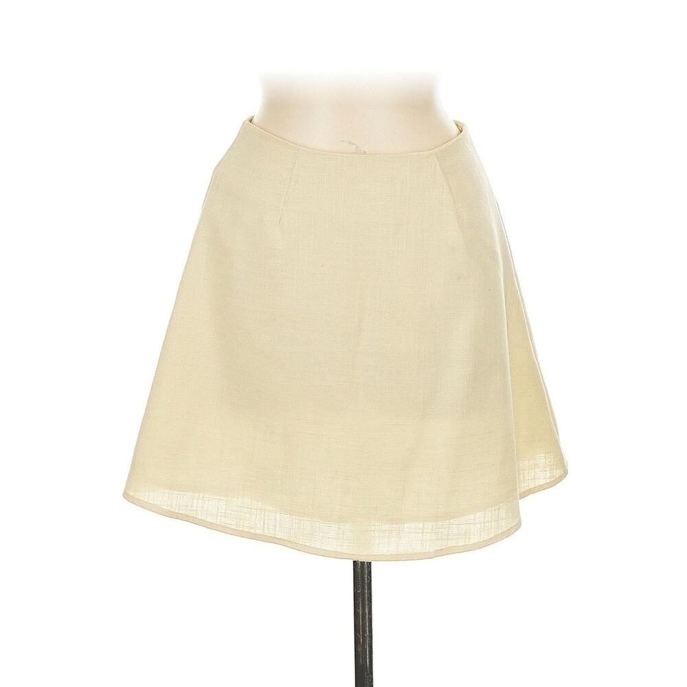 Girl Of The Earth Tan Mini Skirt Upcycled Cotton M